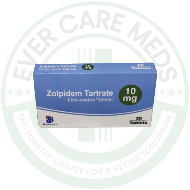 Zolpidem Tartrate 10mg tablets in blister pack used for short-term treatment of insomnia